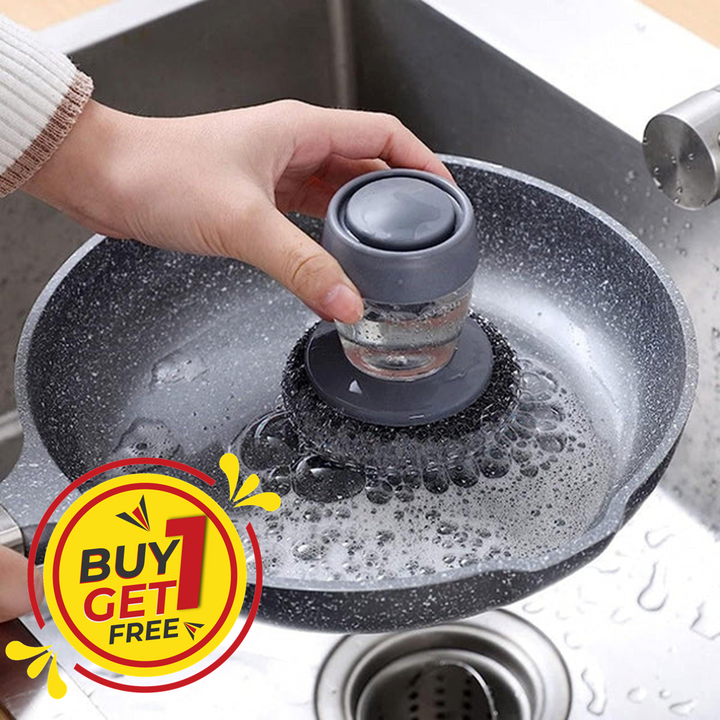 Buy 1 Get 1 Free! Kitchen Soap Dispensing Palm Brush